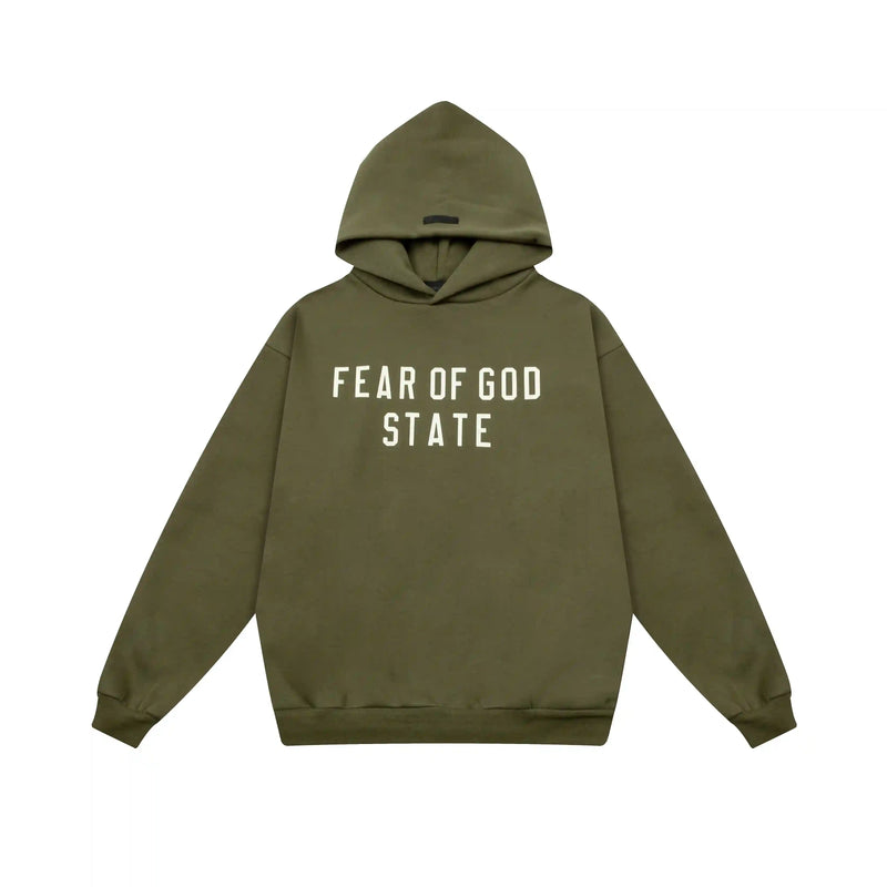 Essentials Clothing Olive Green Hoodie